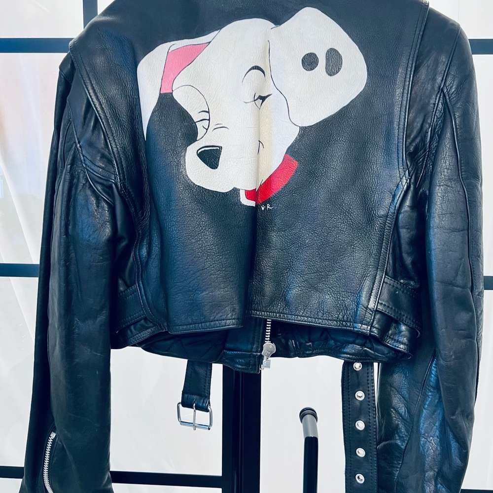 Vintage Leather Motorcycle Jacket - Disney Dalmatian